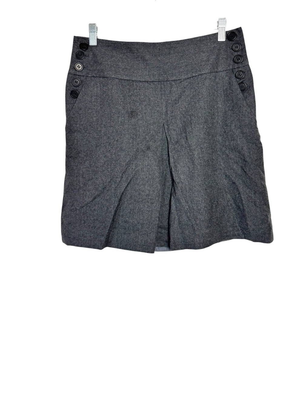 J. Crew Sailor Box Pleat Skirt Wool Blend in Charcoal Gray Size 6